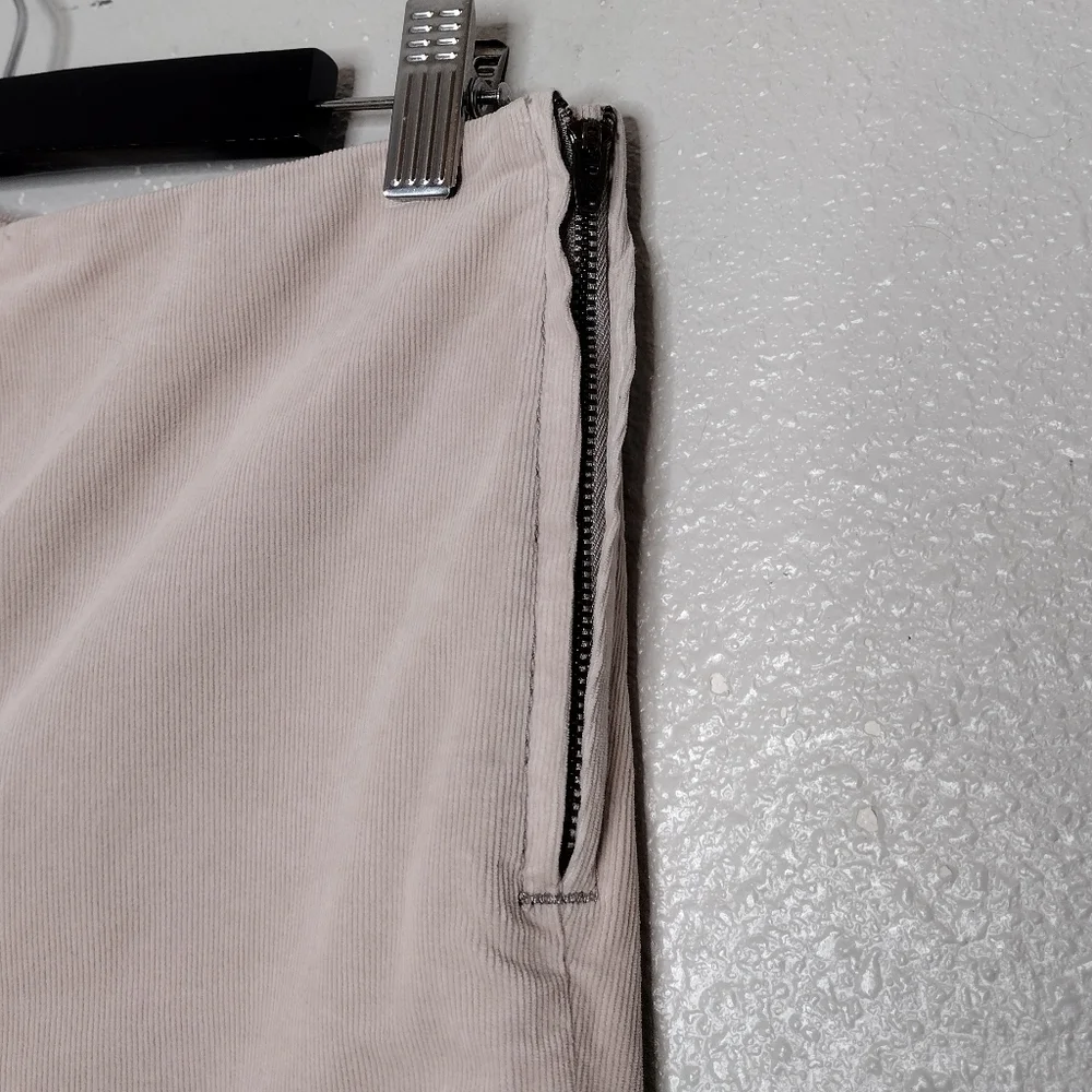 Tory Burch Side Zip Corduroy Office Casual Neutral Taupe Pants Sz 27